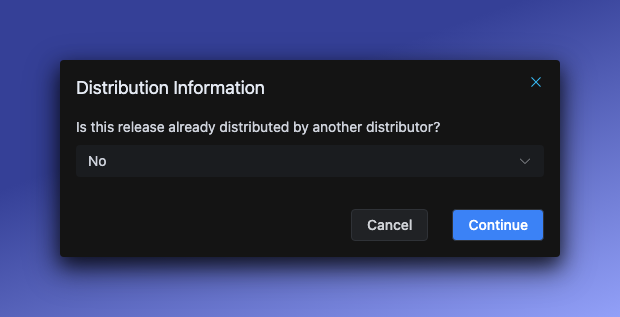 Distribution Information dialog
